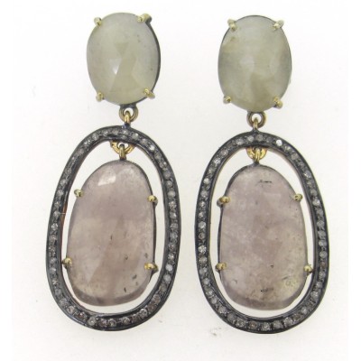 Victorian Silver Diamond Earring